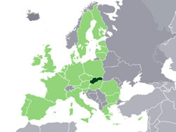 Situación de Eslovaquia en Europa